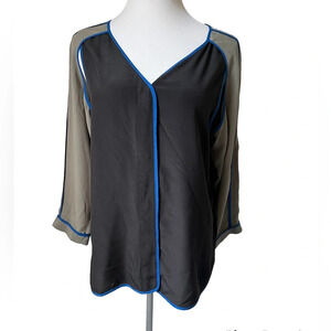 Alexander Wang Black Silk Cutout Blouse, size small